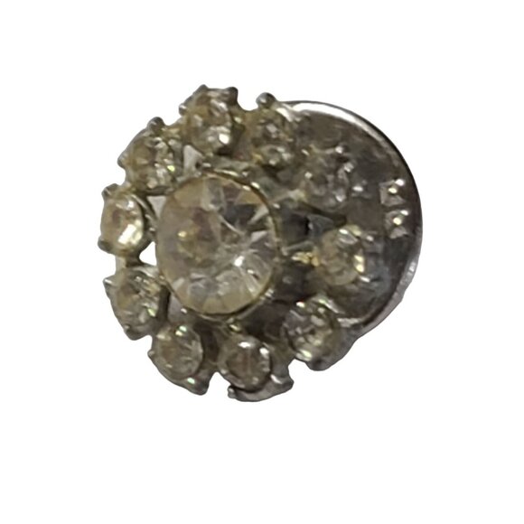 Vintage Rhinestone Clear Cluster Brooch Pin - Picture 2 of 8